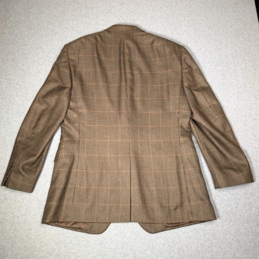 Jos A Bank Signature Sport Coat Mens 44 R Houndstooth Windowpane Silk Camel Hair